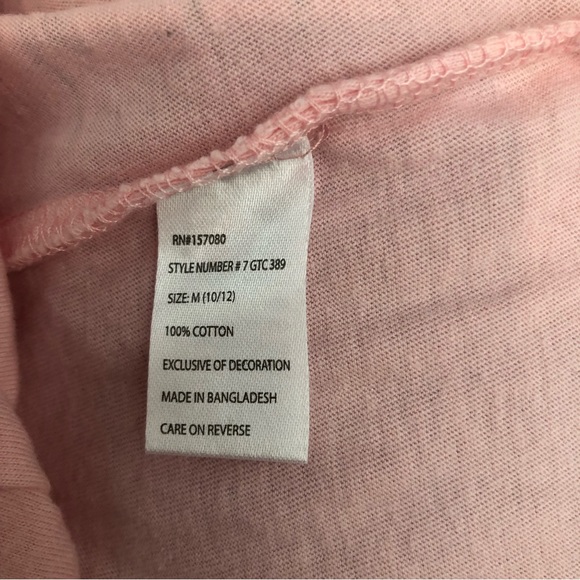 Sweet Kiss Pink Long Sleeves T-Shirt A Girl In Paris Girls Size 10/12 Top Casual - Picture 4 of 14